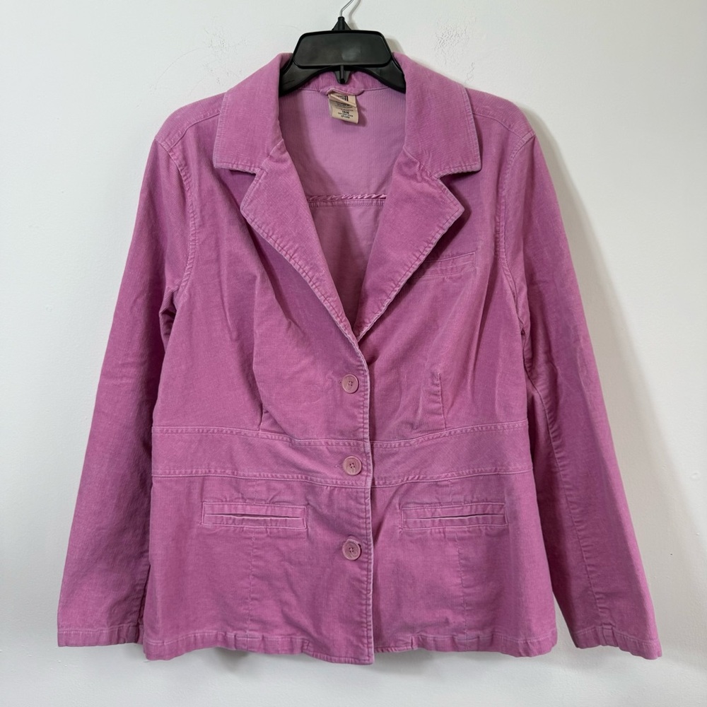 Vintage Pink Corduroy Stretch Blazer 16W Y2K Dark Academia Whimsigoth